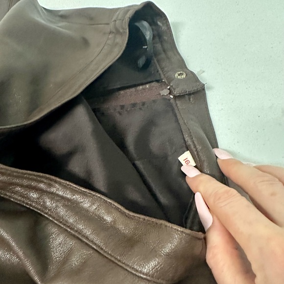 REDUCED! Chocolate brown leather pencil skirt. Fits a medium. Says 14. Not. - Picture 8 of 8